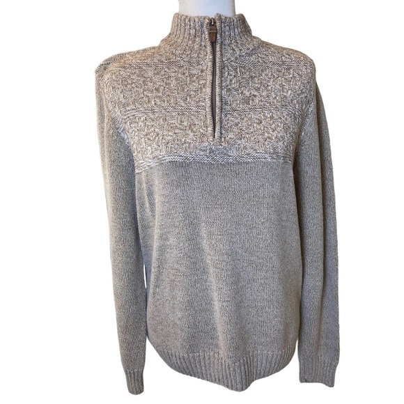 Method 1/4 Zip Sweater Women Medium Tan Cream Blend Gorpcore Preppy‎ - Picture 1 of 10